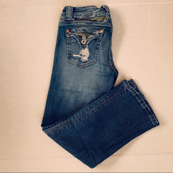 Miss Me Denim Blue Jeans Distressed Flap Pockets Camo - Picture 9 of 9